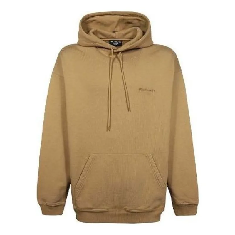Balenciaga Logo Embroidered Hoodie 'Khaki' 570811TKVB59504 sold by KicksCrew