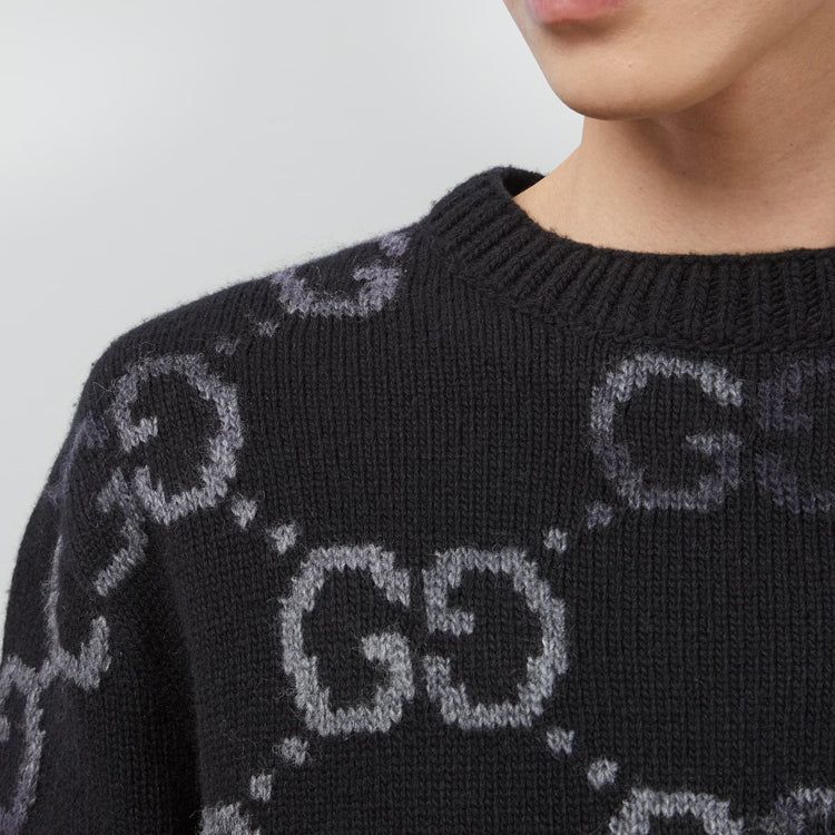 Gucci Wool Jumper With GG Intarsia 'Black' 770509-XKDSJ-1152 sold by KicksCrew product image thumbnail 4