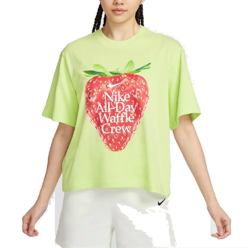 (WMNS) Nike Sportswear Loose T-shirt 'Green Red' HQ1197-763 sold by KicksCrew