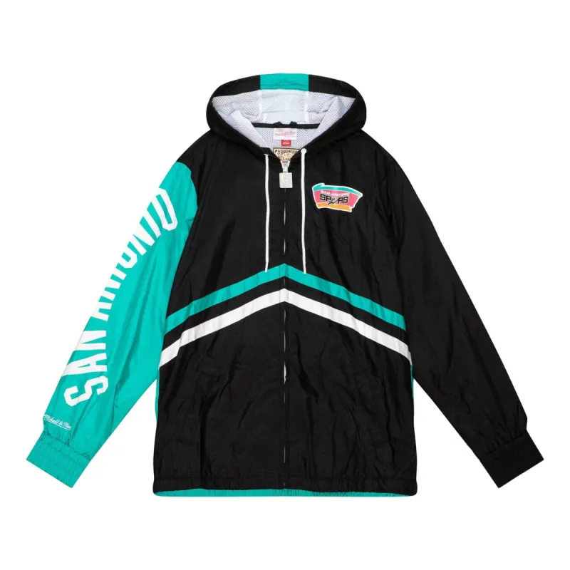 Mitchell & Ness x NBA San Antonio Spurs Undeniable Full Zip Windbreaker 'Black' OJZP3409-SASYYPPPBLCK sold by KicksCrew