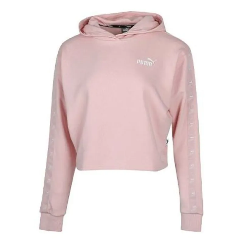 (WMNS) Puma Amplified Cropped Tr Hoodie 'Pink White' 586592-15 sold by KicksCrew