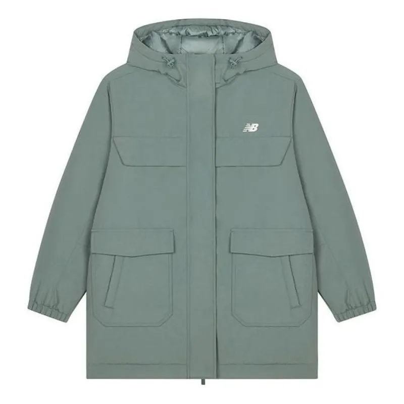 (WMNS) New Balance Long Down Jacket 'Green' AWJ33332-DKJ sold by KicksCrew