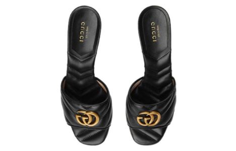 (WMNS) GUCCI Marmont Double G slide sandal 'Black' 674839-BKO00-1000 sold by KicksCrew