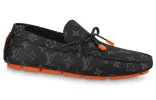 LOUIS VUITTON LV Driver Moccasins Shoes 'Black Monogram with Red' 1AAF38 sold by KicksCrew