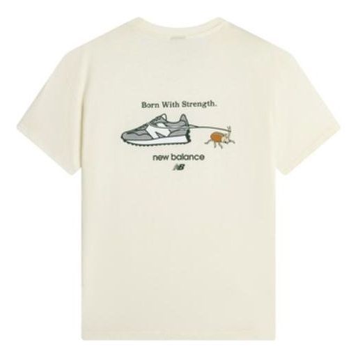 New Balance Logo Graphic T-Shirt 'White Grey' AMT22397-IV sold by KicksCrew