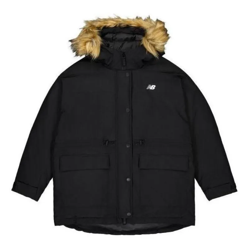 (WMNS) New Balance Warm Mid-Down Jacket 'Black' AWJ33325-BK sold by KicksCrew