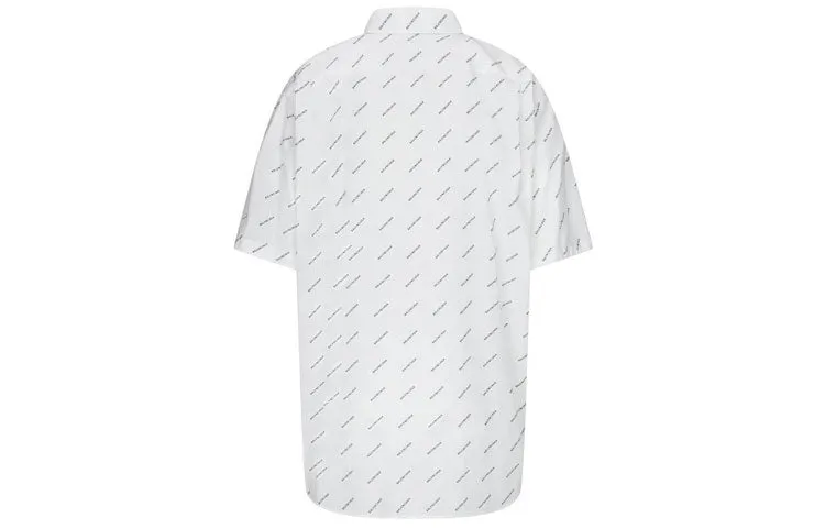 Balenciaga All Over Logo Shirt 'White Black' 534332TBL969040 sold by KicksCrew product image thumbnail 2