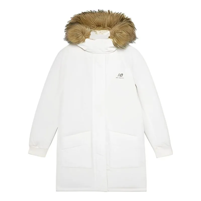 (WMNS) New Balance Warm Long Down Jacket 'White' AWJ23345-CRM sold by KicksCrew