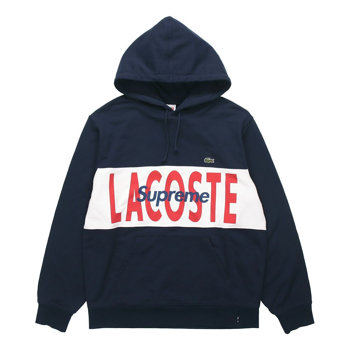 Supreme LACOSTE Logo Panel Hoodie 'Navy' SUP-FW19-513 sold by KicksCrew