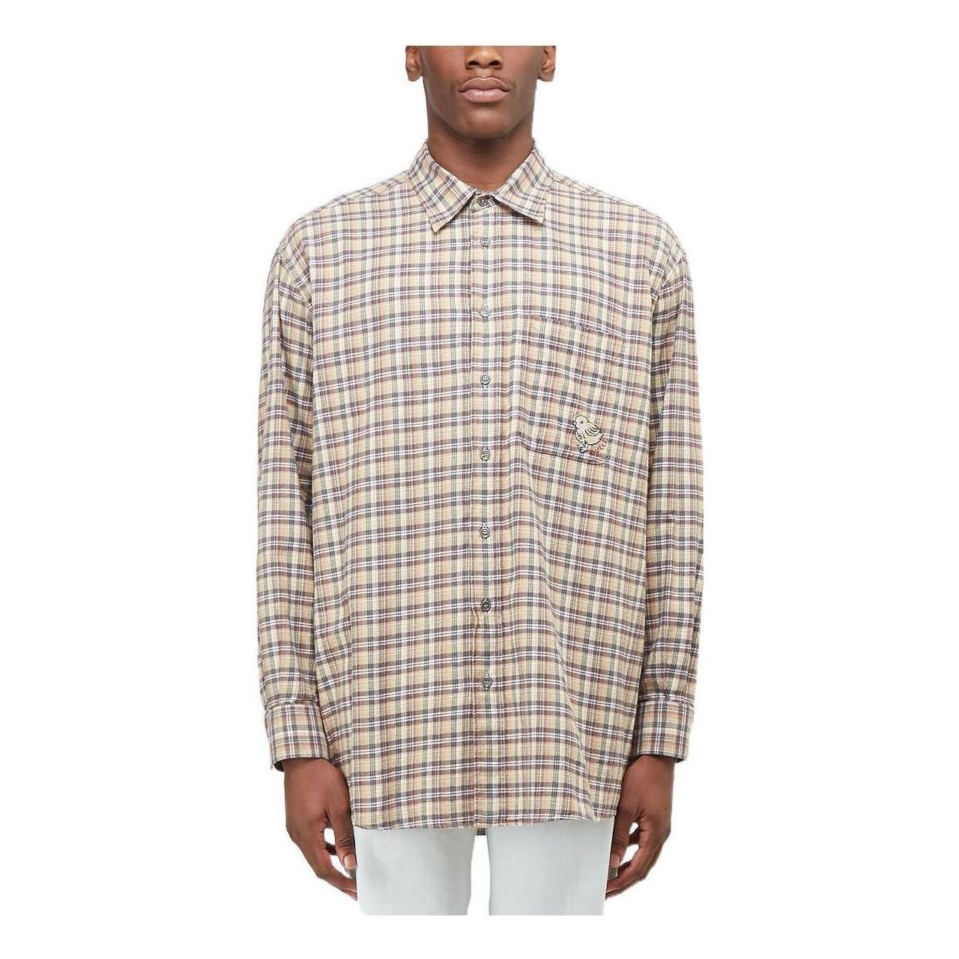 Gucci Chicken Embroidery Check Shirt 'Beige' 628325-ZAFD7-9128 sold by KicksCrew