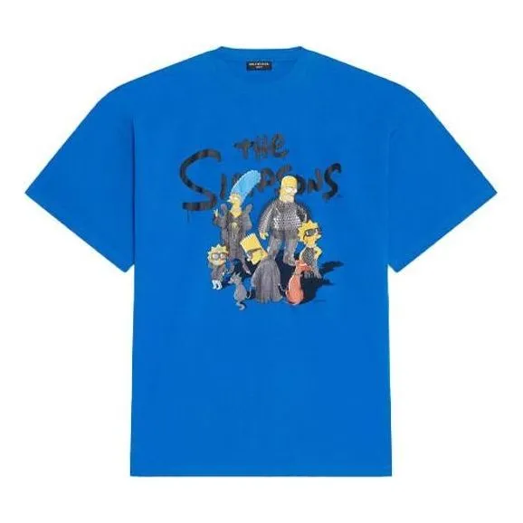 Balenciaga x The Simpsons Oversized T-Shirt 'Blue' 676589TLVG74210 sold by KicksCrew