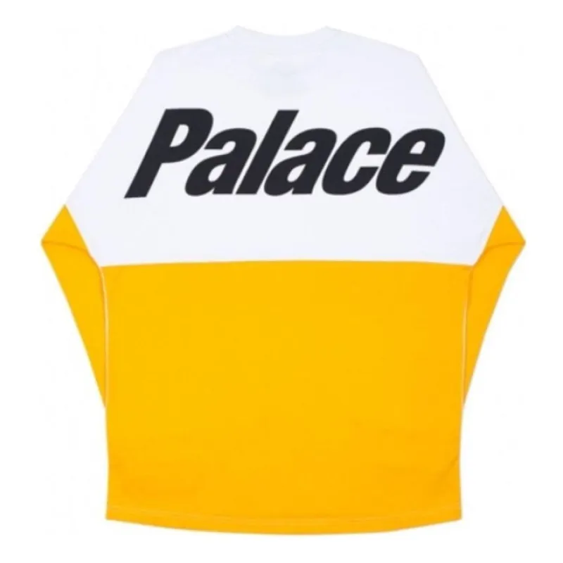 Palace Splitter Longsleeve T-shirt 'Yellow White' P14LS029 sold by KicksCrew