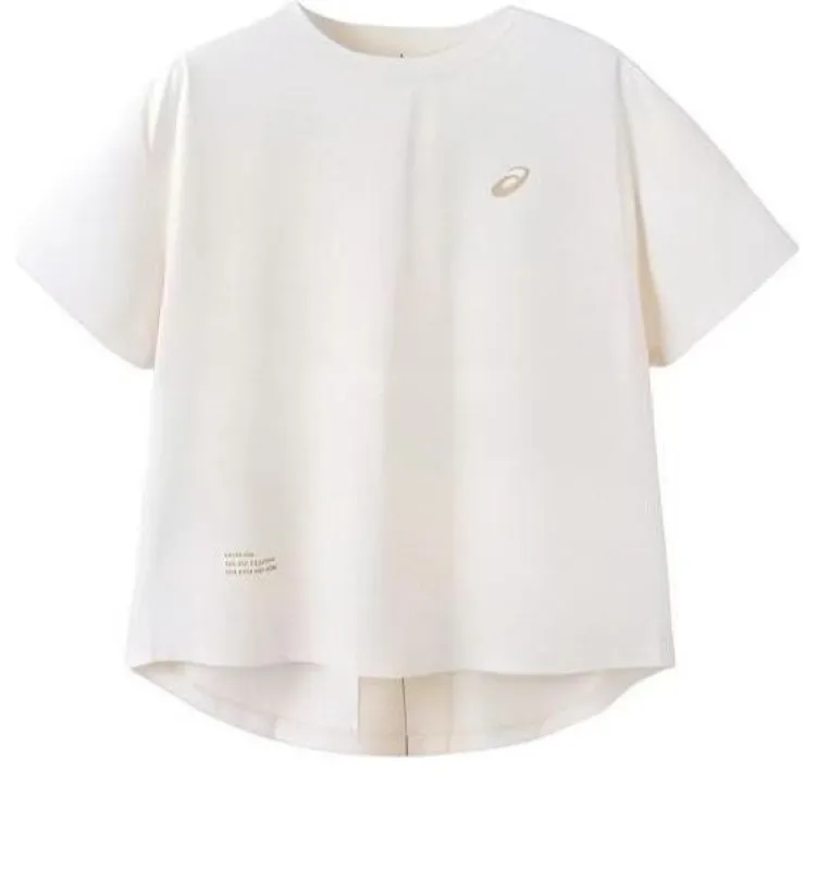 (GS) ASICS Short Sleeved Logo T-Shirt 'Beige' 332241174045 sold by KicksCrew
