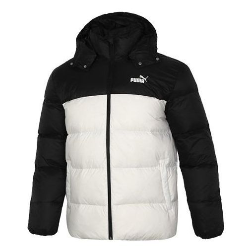 Puma Detachable Hoodie Down Jacket 'White Black' 534937-73 sold by KicksCrew