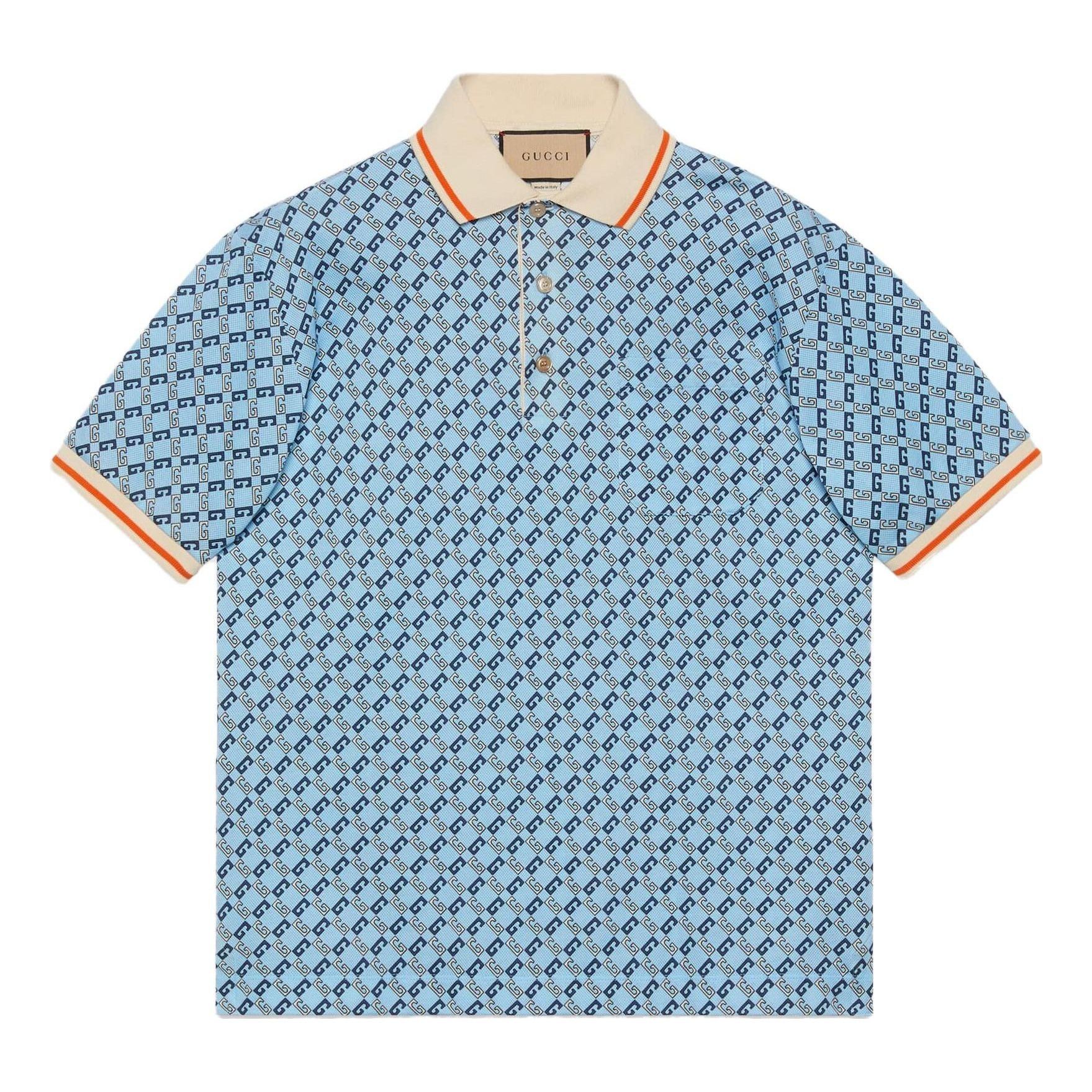 Gucci Geometric G Cotton Piquet Polo Shirt 'Light Blue' 742385-XJFGF-4311 sold by KicksCrew