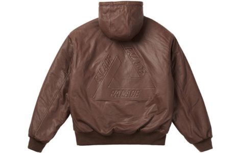 Palace FW21 Leather Bossy Jacket 'Brown' P20JK126 sold by KicksCrew