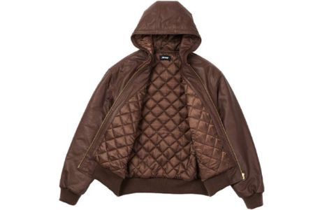 Palace FW21 Leather Bossy Jacket 'Brown' P20JK126 sold by KicksCrew