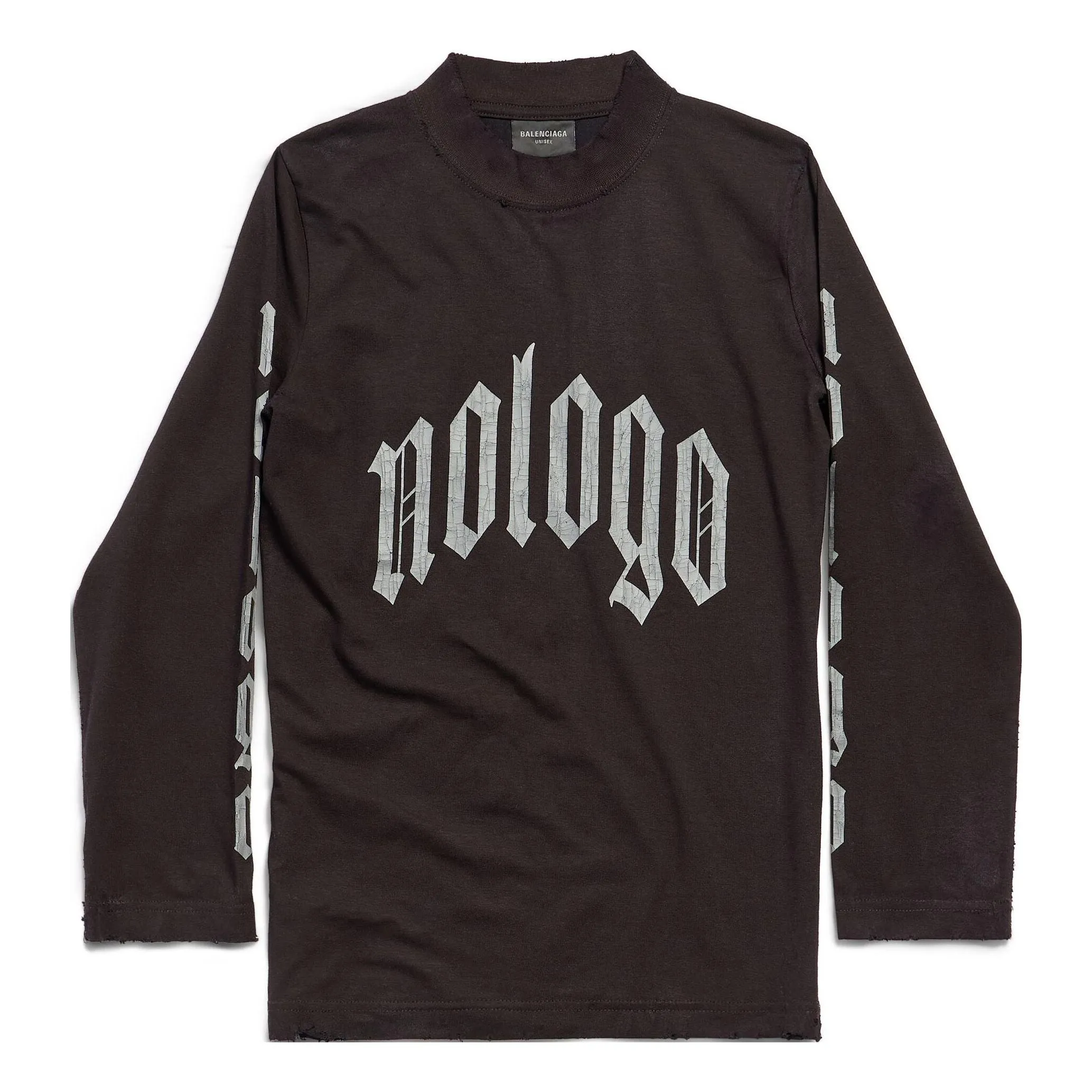 (WMNS) Balenciaga Nologo Long Sleeve T-shirt 'Black Grey' 788244TQVK51200 sold by KicksCrew