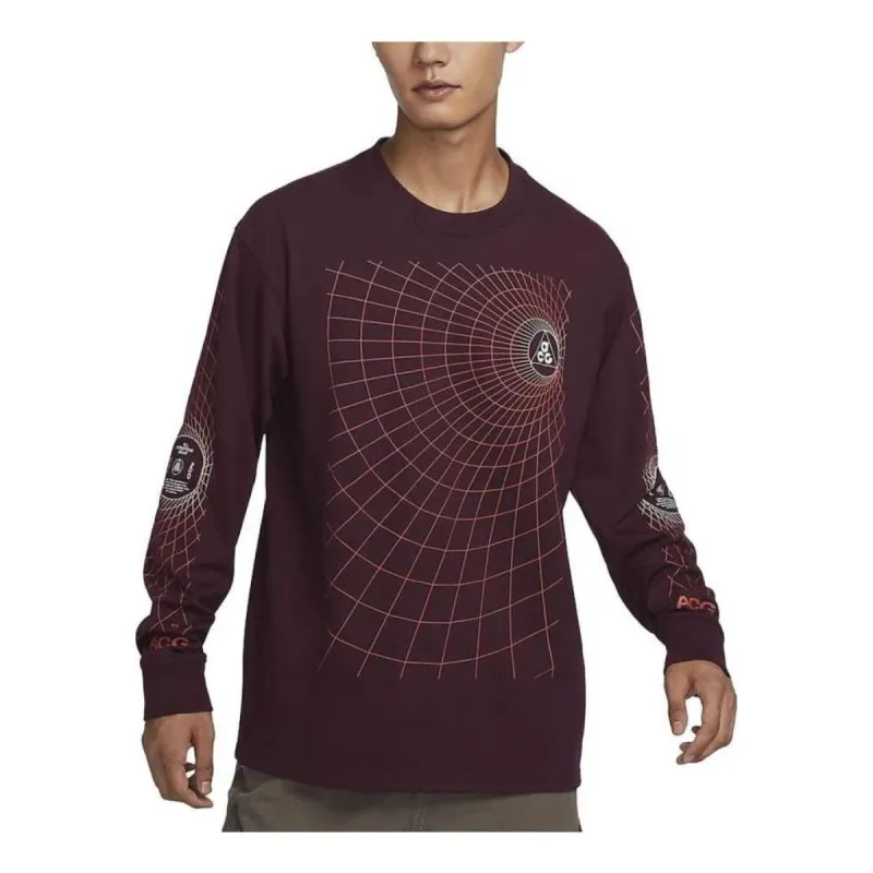 Nike ACG Manhole Long Sleeve T-shirt 'Burgundy' FJ1134-681 sold by KicksCrew