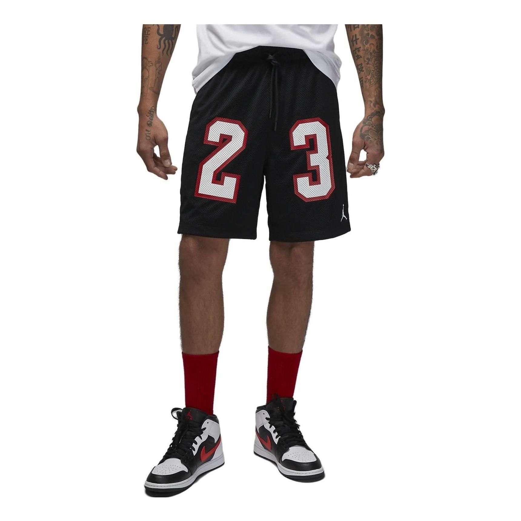 Air Jordan Essentials Graphic Mesh Shorts 'Black' DX9671-010 sold by KicksCrew