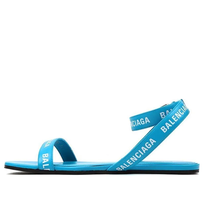 (WMNS) Balenciaga Leather Sandals 'Blue' 551154WA7614441 sold by KicksCrew