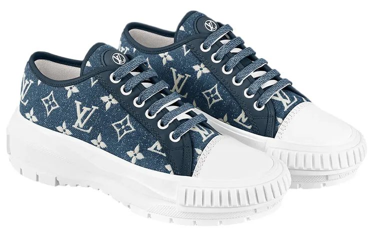 (WMNS) LOUIS VUITTON LV Squad Sneakers 'Denim Monogram' 1A9S01 sold by KicksCrew product image thumbnail 3