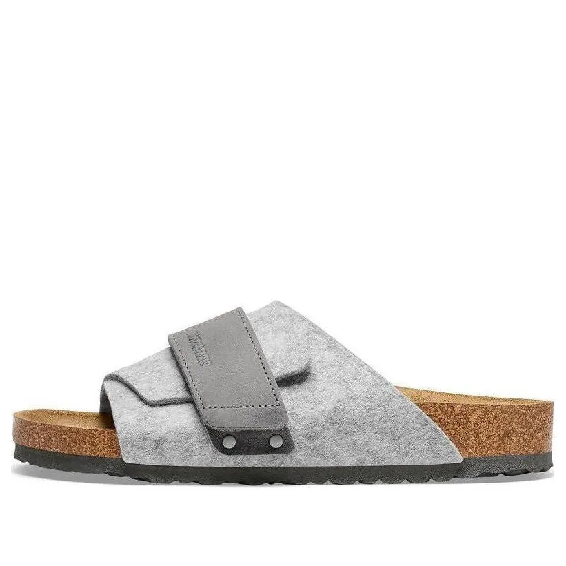 Birkenstock Kyoto Natural Leather Felt Narrow Fit 'Light Grey' 1025744 sold by KicksCrew