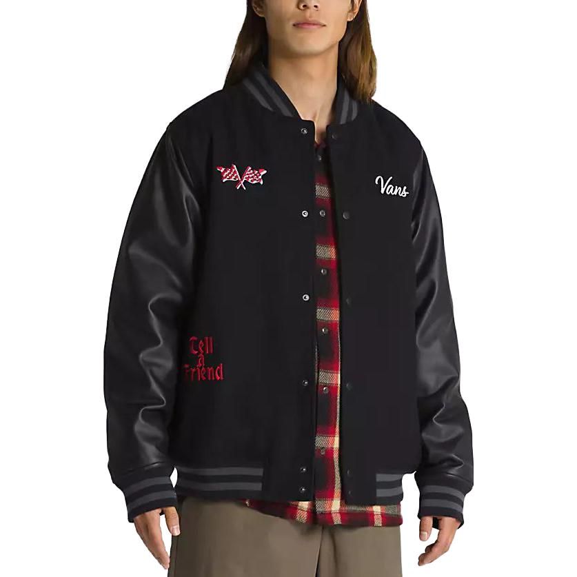 Vans Stevens Varsity Jacket 'Black' VN0008G4BLK sold by KicksCrew product image thumbnail 4