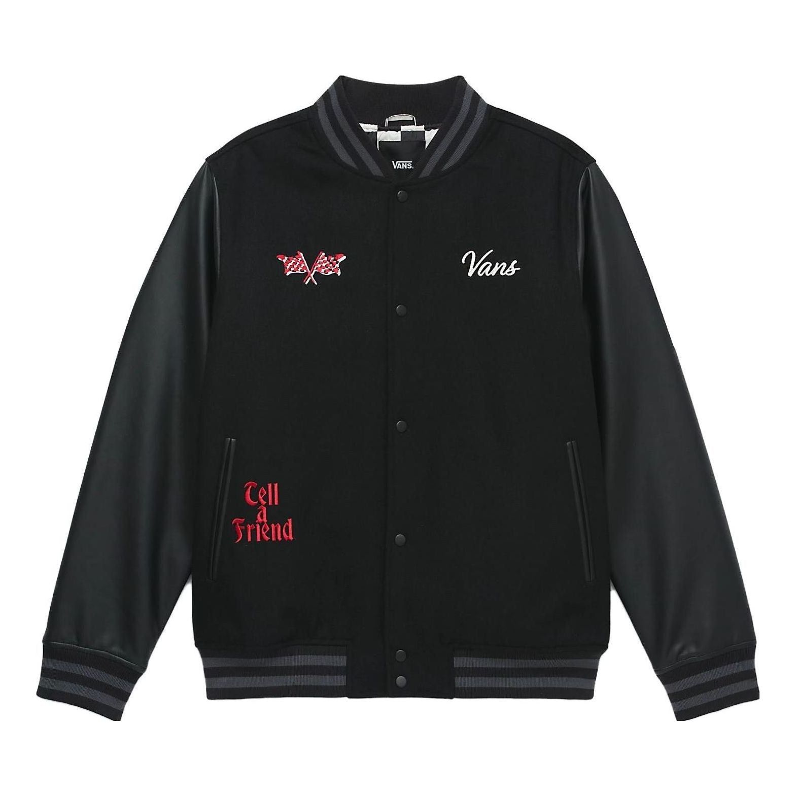 Vans Stevens Varsity Jacket 'Black' VN0008G4BLK sold by KicksCrew