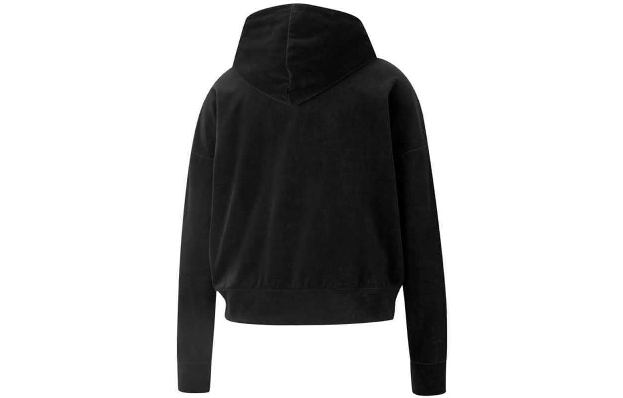 (WMNS) Puma Her Velour Hoodie 'Black' 846417-01 sold by KicksCrew product image thumbnail 2