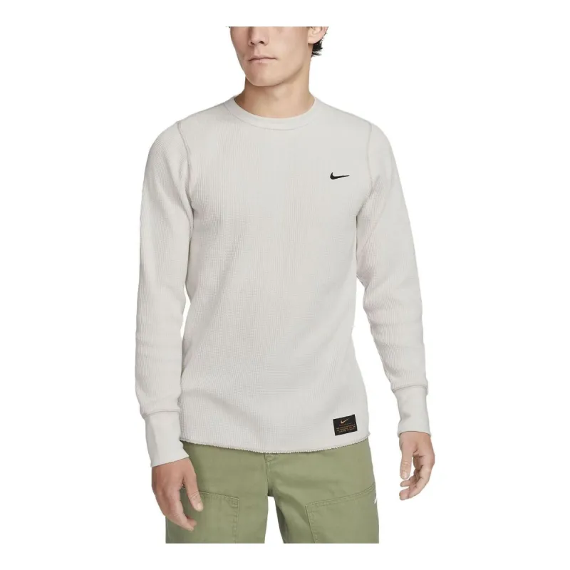 Nike Life Long-sleeve Heavyweight Waffle Top 'White' DX0895-030 sold by KicksCrew