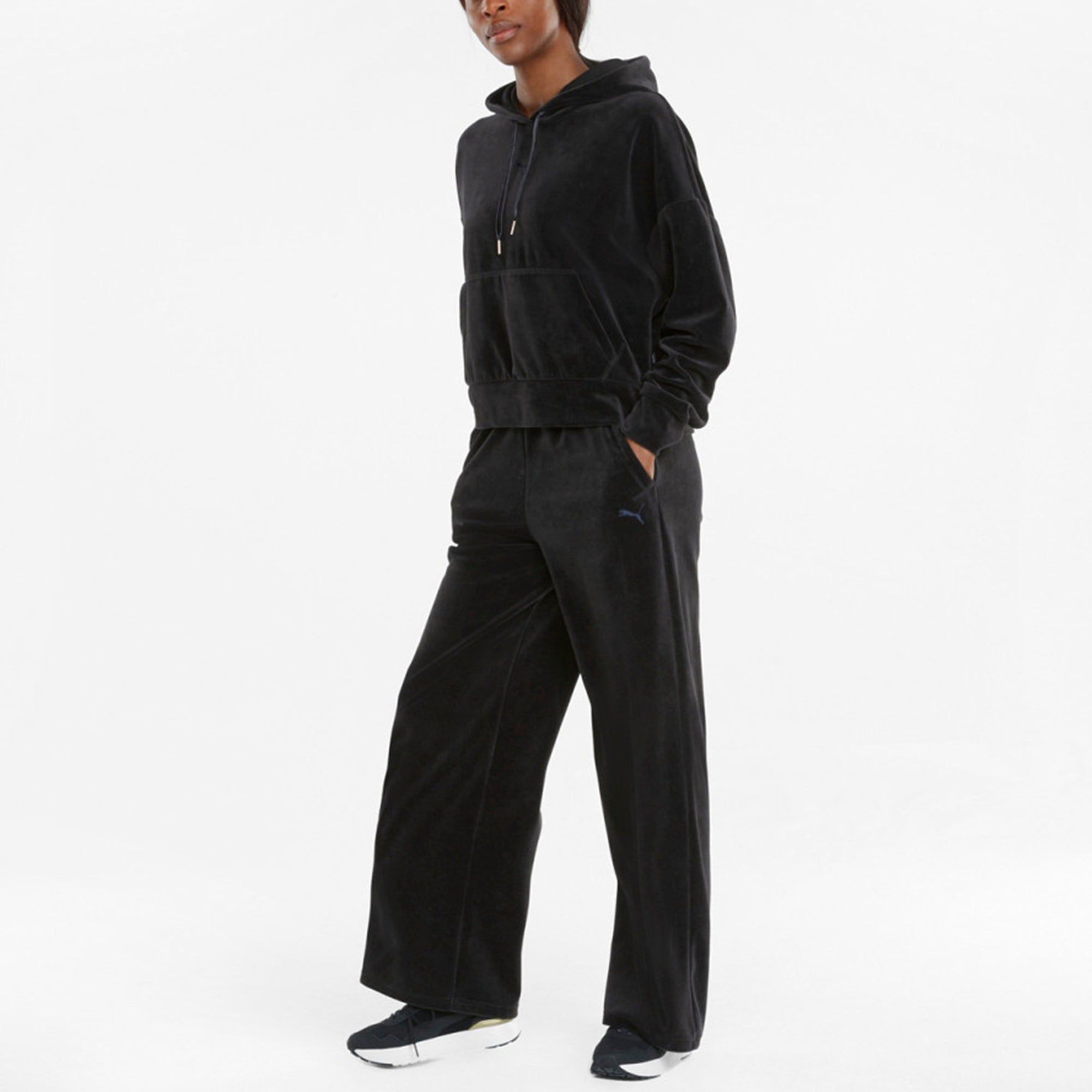 (WMNS) Puma Her Velour Hoodie 'Black' 846417-01 sold by KicksCrew product image thumbnail 3