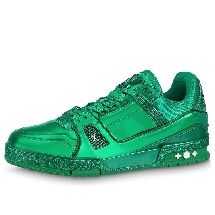 LOUIS VUITTON LV Trainer Sneakers 'Green' 1AA46B sold by KicksCrew