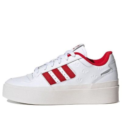 (WMNS) Adidas Forum Bonega 'Allover Debossed Trefoils - White Scarlet' IG9678 sold by KicksCrew