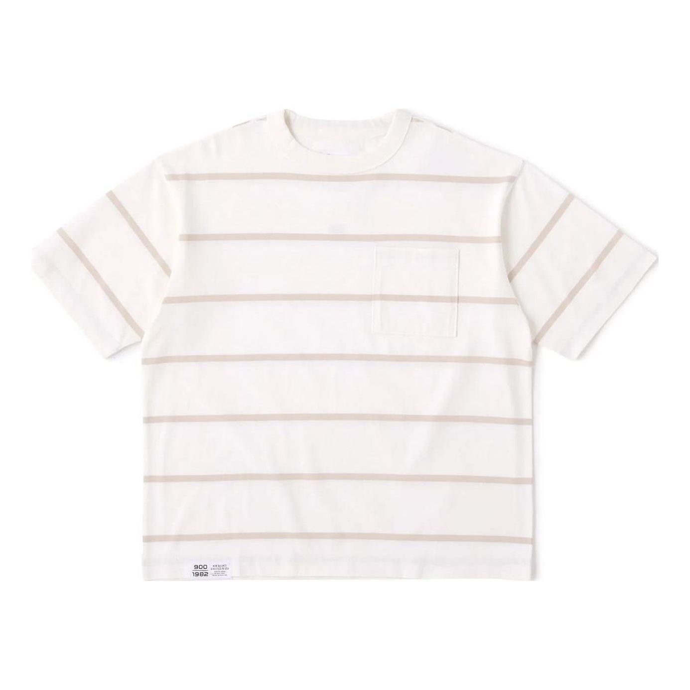New Balance Lifestyle Stripes Cotton Tee 'White Beige' AMT35009-WM sold by KicksCrew
