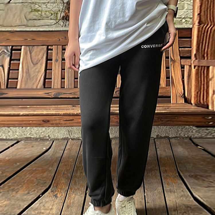 (WMNS) Converse Logo Sweatpants 'Black' 10024730-A01 sold by KicksCrew product image thumbnail 3