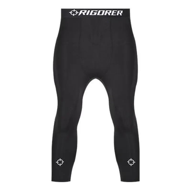Rigorer Compression Leggings 3/4 with Reflective Print 'Black White' Z119111402 sold by KicksCrew
