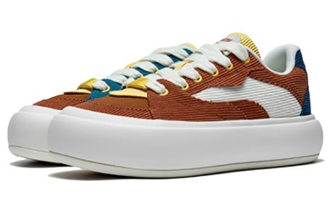 (WMNS) Li-Ning Puff Platform Skate Shoes 'Brown Blue' AZGT092-1 sold by KicksCrew
