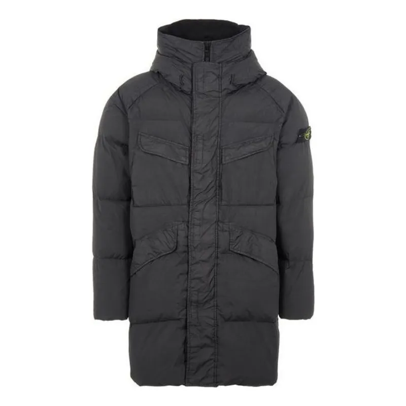STONE ISLAND Crinkle Reps Long Down Coat 'Black' 771570123-V0029 sold by KicksCrew