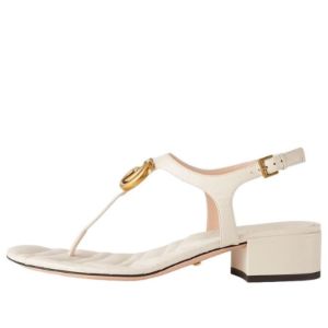 (WMNS) Gucci Double G Sandal 'White Leather' 674840-BKO00-9022 sold by KicksCrew