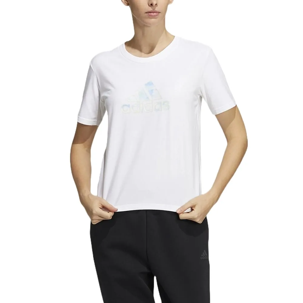 (WMNS) adidas Logo Printed T-Shirt 'White' HF2482 sold by KicksCrew product image thumbnail 2