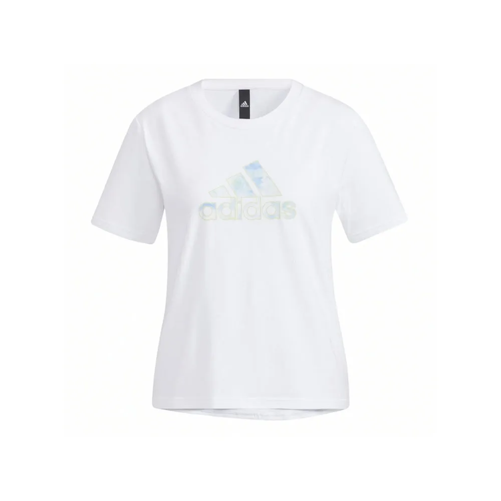 (WMNS) adidas Logo Printed T-Shirt 'White' HF2482 sold by KicksCrew
