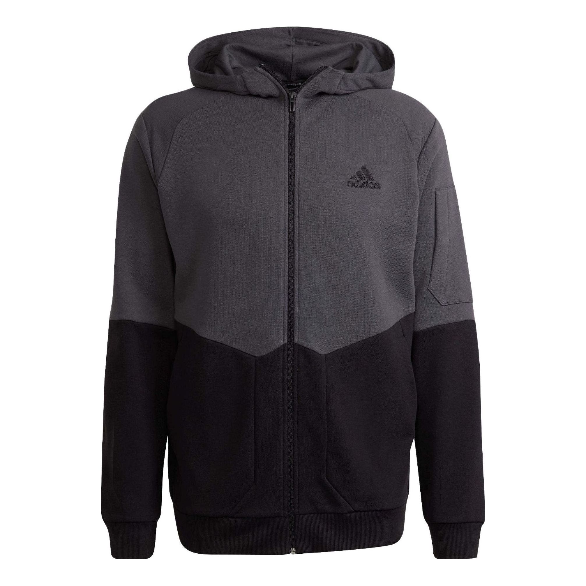 Adidas Essentials4Gameday Full-Zip Hoodie Jackets 'Grey Black' HE1807 sold by KicksCrew