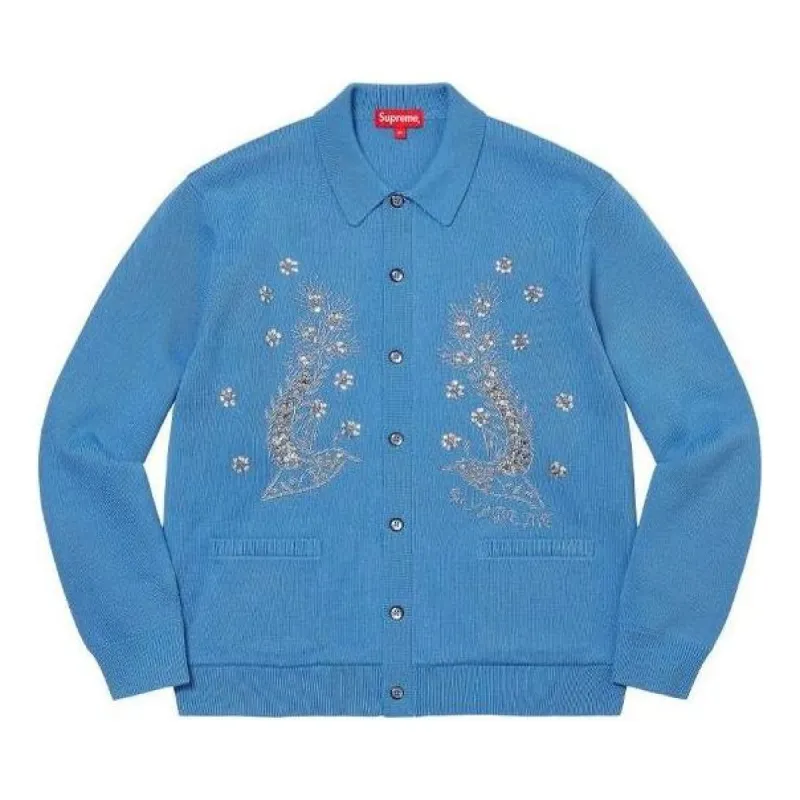 Supreme SS23 Week 3 Eaded Appliqu CardigancShirt 'Blue' SUP-SS23-085 sold by KicksCrew
