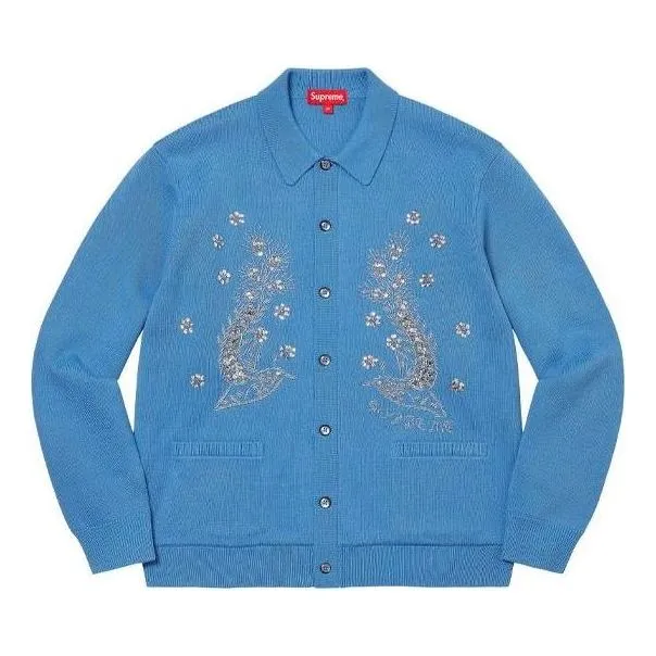 Supreme SS23 Week 3 Eaded Appliqu CardigancShirt 'Blue' SUP-SS23-085 sold by KicksCrew