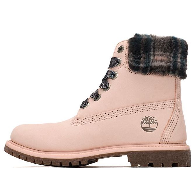 (WMNS) Timberland Lindon Woods 6 Inch Waterproof Boot 'Pink Nubuck and Black Printed Collar' A2MB3662 sold by KicksCrew