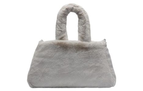 Nike NSW Faux Fur Tote Bag 'Grey White' DQ5804-012 sold by KicksCrew