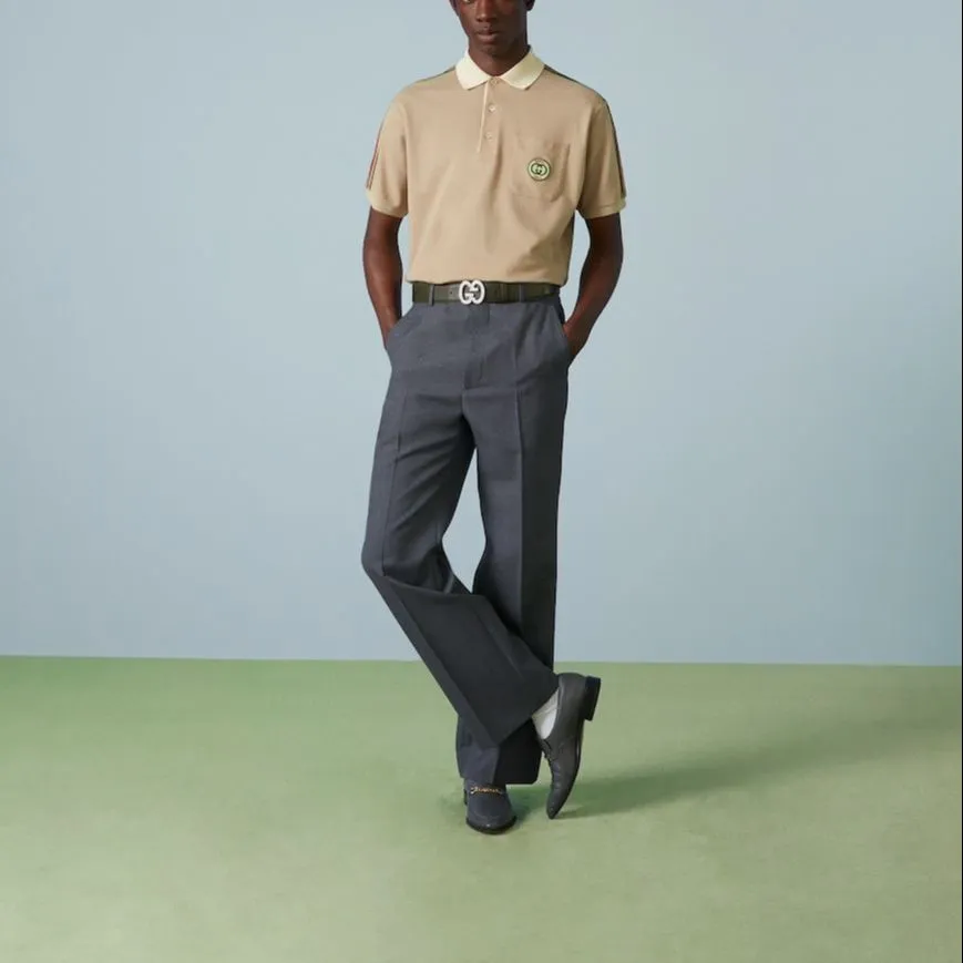 Gucci Stretch Cotton Piquet Polo Shirt 'Beige' 753078-XJFTN-2219 sold by KicksCrew product image thumbnail 2