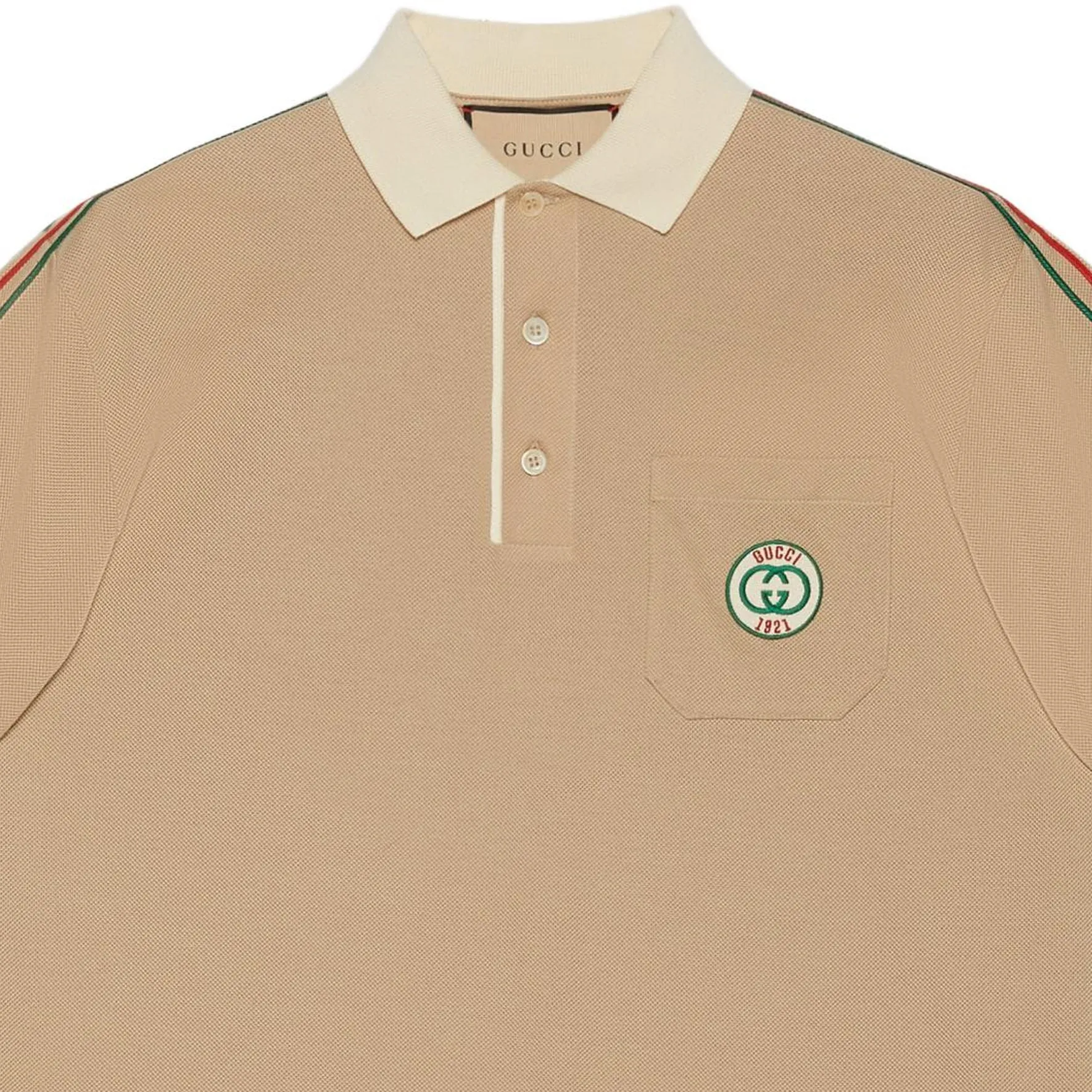 Gucci Stretch Cotton Piquet Polo Shirt 'Beige' 753078-XJFTN-2219 sold by KicksCrew product image thumbnail 5