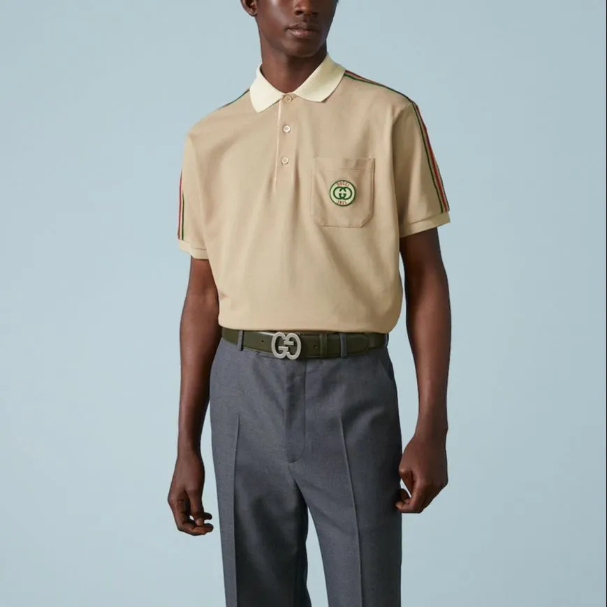 Gucci Stretch Cotton Piquet Polo Shirt 'Beige' 753078-XJFTN-2219 sold by KicksCrew product image thumbnail 3